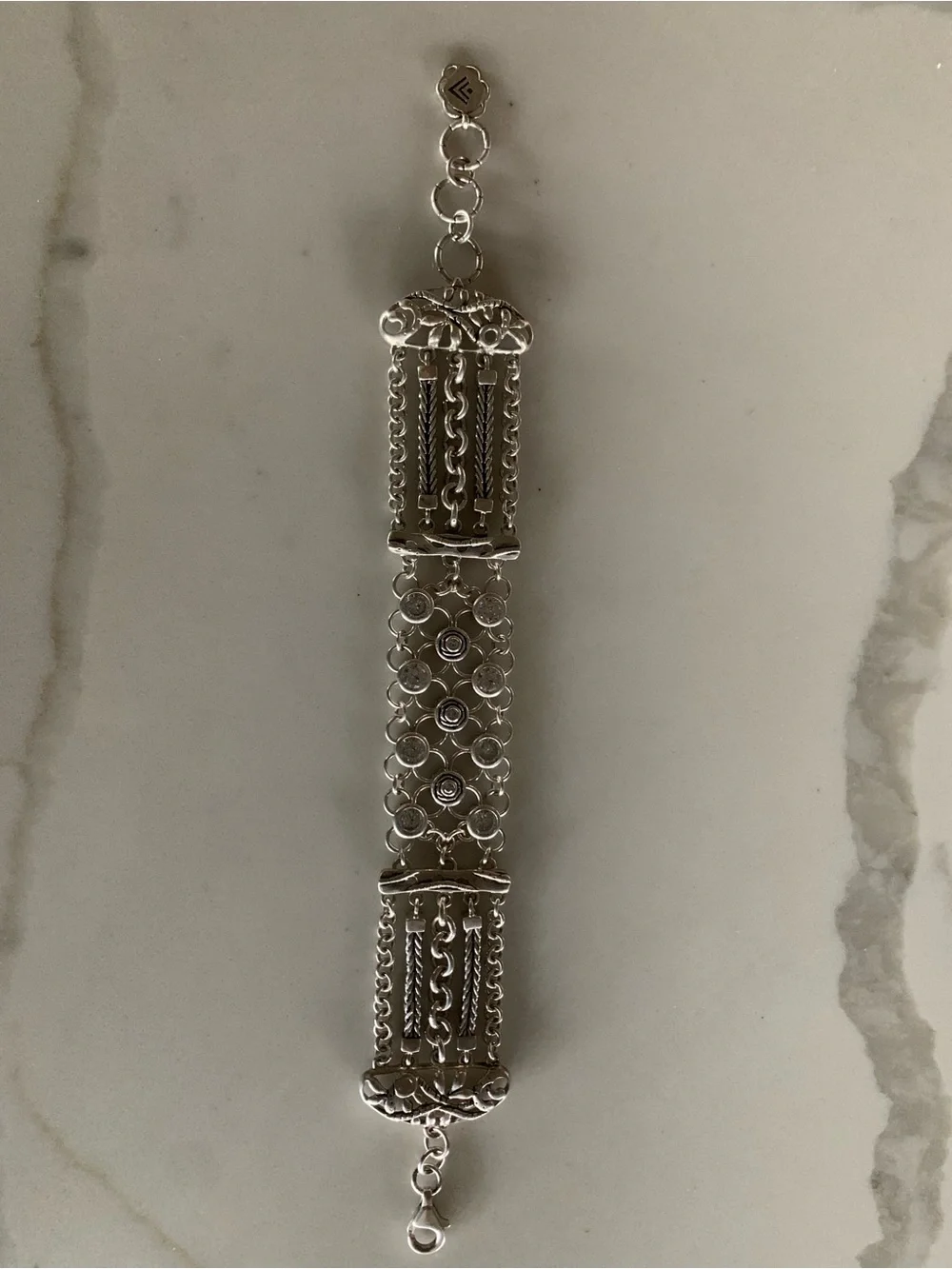 Silpada B2711 “Cavalier” .925 Sterling Silver and Zirconia Bracelet